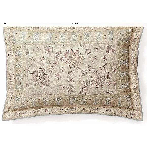 Ralph Lauren HALF MOON BAY PHOEBE Standard Size Sham Case blue ivory pink - Picture 1 of 9